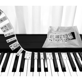 Guide for Beginners: Silicone Piano Keyboard Note Labels 88-Key Full Size/ 61 Key Removable Reusable Includes Storage Box or Bag, No Stickers Needed (88 Keys White & Black with Bag, 88 Keys)
