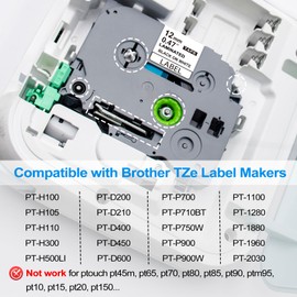 BOYEEZON TZe-231 12mm Black on White Laminated Label Printer Tape Compatible with Brother TZ TZe P-Touch Ptouch P Touch PT-H110 PT-H200 PT-H101C PT-D610BT PTH100LBXG PTH100R PT-E110 Label Makers, 3PK
