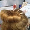 Empress Gemstone Hairpin Hair Accessory Red 2ea
