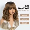 NOBLE Bob Wig with Bangs Short Wigs for Women Shoulder