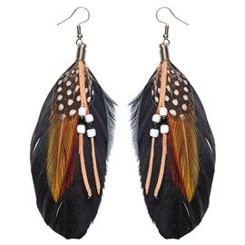 W WIDMANN MILANO Party Fashion W WIDMANN MILANO Party Fashion 05933 - Federohrringe mit Perlen, Schmuck, Steampunk, Indianerin, Karneval, Mottoparty