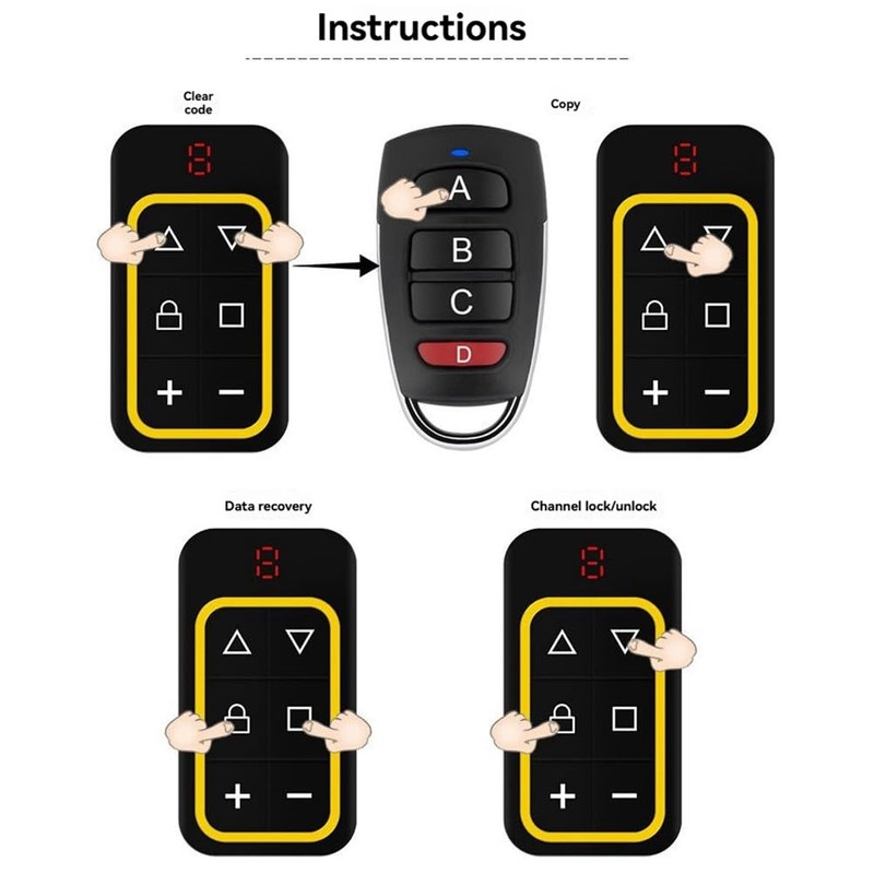 Nxyupv 8CH Multi Frequency Garage Door Remote Control 270-868MHZ Copy