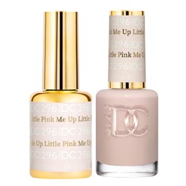 DND DC Gel Polish Set, Pink Collection, UV/LED Gel Polish and Air Dry Nail Lacquer, Matching Chip-Free Polish Duo, 296 Little Pink Me Up, 0.5 Fl Oz