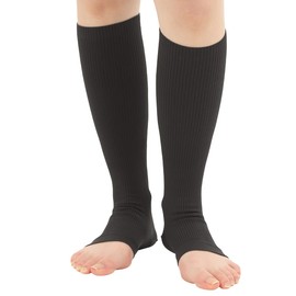 Dr. Feel Physician Supervised Elastic Socks, Warm - Fleece Lined with Highly Heat Retention, Made of Deodorizing Material, No Toes, For Both Feet (Pack of 1), Black
