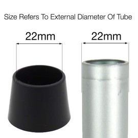 (16pcs) 22mm Rubber Ferrules with Integral PTFE Teflon Gliders Sliders - for Table, Chair & Furniture Legs - by Lifeswonderful