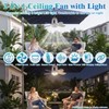 Solar Ceiling Fan Light, 18000mAh Reachargeable Gazebo Fan with Remote