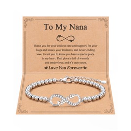 Aunis Nana Christmas Gifts From Grandchildren, Infinity Love Bracelet Gifts for Nana Birthday Christmas Mothers Day