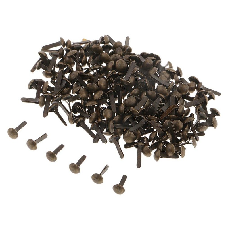 zalati Split Pins 200 Pieces Metal Paper Fasteners Round Head