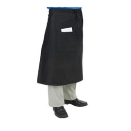 Chef Revival 607ba2 Poly Cotton Crew Bistro Apron with Two Middle Pockets, 34 by 71 cm, Black