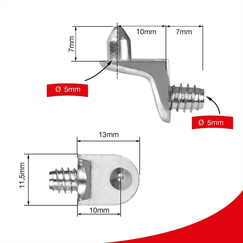 LouMaxx Angle Shelf Support with Pin and Screw | Set