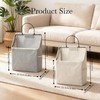 2pcs Linen Cotton Multi-Pocket Wall Hanging Bag with Hooks (Grey)