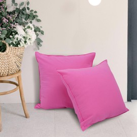 Cushion Covers 18 x 18 Inch Decorative Square Throw Pillow Case Pack of 2 Pillowcases Soft for Livingroom Sofa Bedroom with Invisible Zipper 45cm x 45cm Rose 519-0409