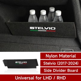 Car Rear Trunk Organizer Side Divider Board Sticker fits for Alfa Romeo Stelvio 2017 2018 2019 2020 2021 2022 2023 2024 Interior Accessories