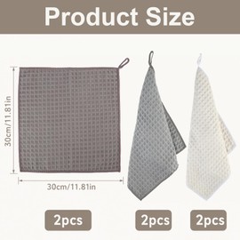 6 Pcs Barista Cloth, Microfiber Waffle Towel, 30×30cm Coffee Cloth Barista
