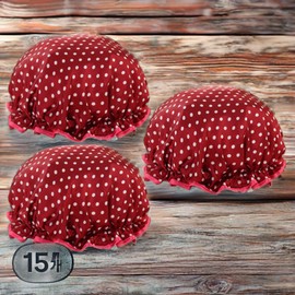 Three Sun Hair Dye Dye Container Waterproof Double Shower Hair Cap 15 Red Dots / 쓰리썬 염색약 염색용기 방수 이중 샤워 헤어캡 15개 레드도트