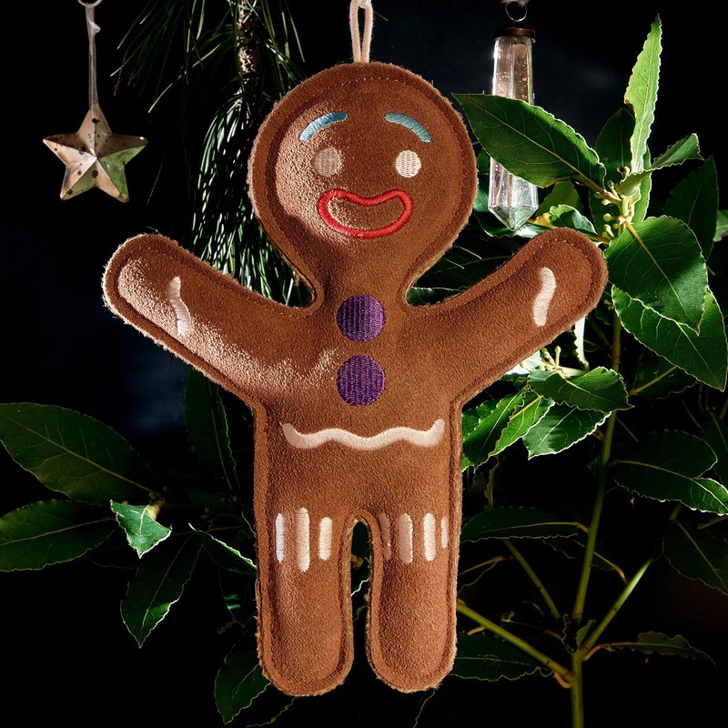 Green & Wilds Jean gingerbread person dog toy ( Suede