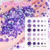 15000 Pcs Purple Resin Rhinestones for Crafting, Flatback 2-6 mm