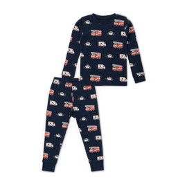 MONICA + ANDY Baby Organic Two-Piece Pajama Set, To The Rescue, 3T