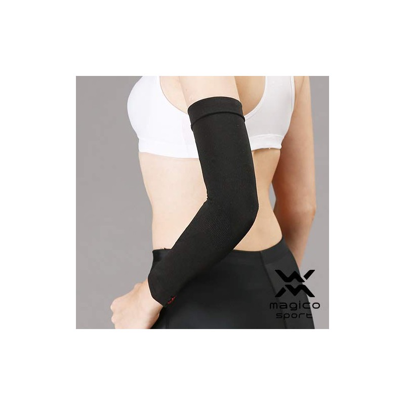 magico sport arm power sleeve for arms and elbows, black,