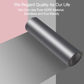 Bolsa de basura pequeña, de 2 a 2.6 galones / 10 litros, bolsas de basura gris oscuro, 300 unidades