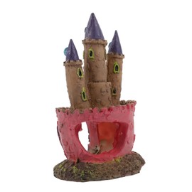 iplusmile 2pcs Castle Fish Tank Resin Decoration Aquarium Landscape Ornament for Freshwater and Tanks Unique Hideaway Cave for Betta and Shrimp Lifelike Tree Resin Craft