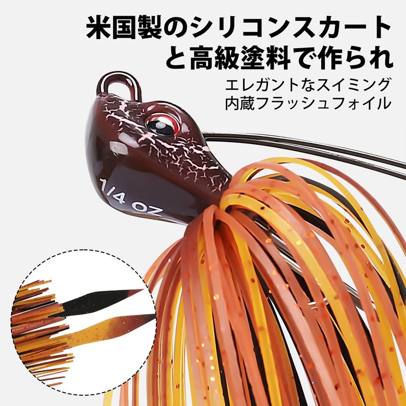 【TRUSCEND】Spinner Bait Buzz Bait 5-Piece Set with BKK Hooks Lure
