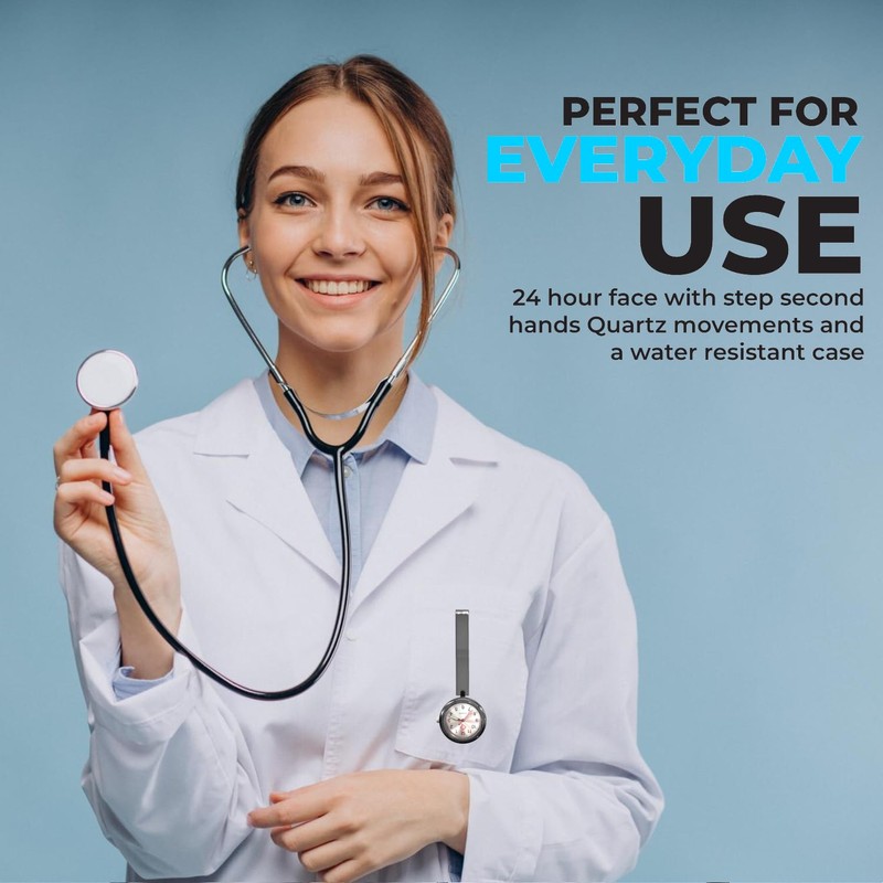 Nurse Stethoscope Watch - Lightweight Metal Frame- Attaches Directly to