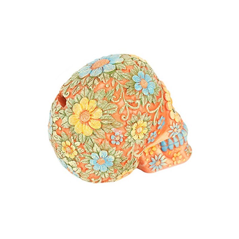 Something Different Wholesale Floral Candy Skull, Orange
