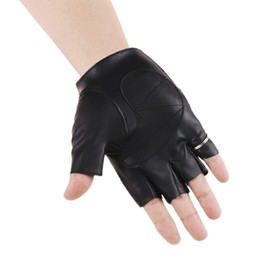 Herren Damen Coole Skull Nieten PU Leder Halbfinger Handschuhe Atmungsaktives Mesh Anti-Rutsch Fahrrad Reiten Fahren Motorrad Biker Handschuhe Fäustlinge