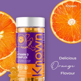 Known - Tasty Low Sugar Vitamin D Gummies for Kids 3 years+ -10 micrograms 400IU Vitamin D3 - Orange Flavoured Halal and Vegan Gummies - Chewable Children's Multivitamins for Bones & Immune support(3)