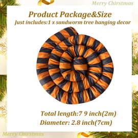 79 inch Sandworm Christmas Tree Ornament Decorations Christmas Spooky Tree Nightmare Worms Decors for Christmas Holiday Party Xmas Trees(Orange Black)