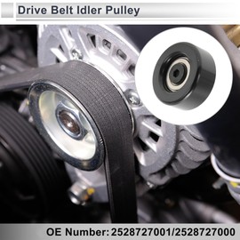 Motoforti Drive Belt Idler Pulley for Hyundai Sonata 2006-2010 Serpentine Tensioner Pulley Idler No.2528727001/2528727000 Steel Silver Tone 1 Pcs