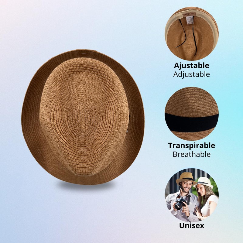 Panama Hat Unisex Summer Hat Beach Hat for Men Women