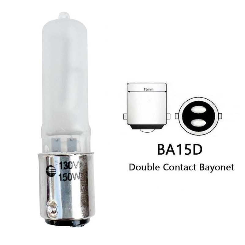 150 Watt 130V BA15d Bayonet Base Frosted JD-Type Halogen Bulbs
