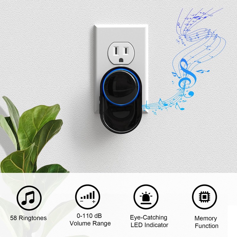 Wireless Doorbell - PHYSEN Waterproof Doorbell Chime Kits 2 receivers