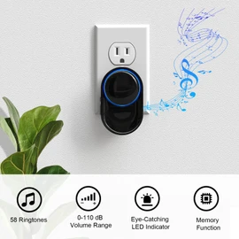 Wireless Doorbell - PHYSEN Waterproof Doorbell Chime Kits 2 receivers - Operating at 1300 ft Range - 58 Melodies 5 Volume Levels & LED Flash - Door Bells & Chimes Wireless for Home Classroom