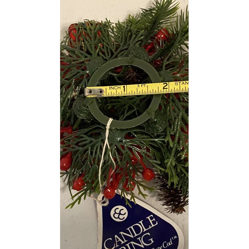 Vintage 2 Piece Christmas Candle Rings Wreath by Colonial Candle
