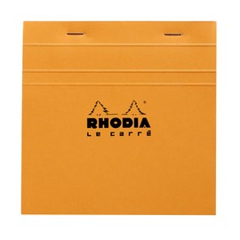 RHODIA 148200C - Stapled Notepad N°148 Orange - 14.8 x 14.8 cm - Small Squares - 80 Detachable Sheets - 80G White Clairefontaine Paper - Soft and Resistant Coated Card Cover - Basics
