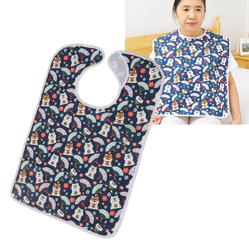 Eating Adults Bib Waterproof Reusable 3 Layers Washable Clothing Protector