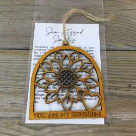 Handmade Sunflower Story Card Christmas Ornament