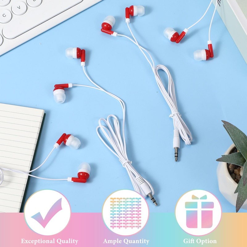 Saysurey 50 Pack Earbud Bulk Headphone Earphone Earbud with Wire