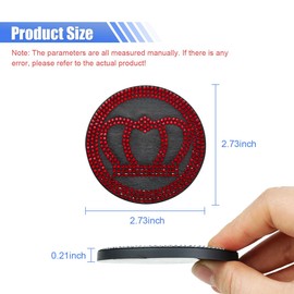 2PCS 2.73'' Bling Car Cup Holder Coasters, Silicone Anti-Slip Car Cup Holder Mat, Car Beverage Coaster, Rhinestone Cup Holder Insert Coaster, Universal Car Interior Accessories for Women Girls (Red)