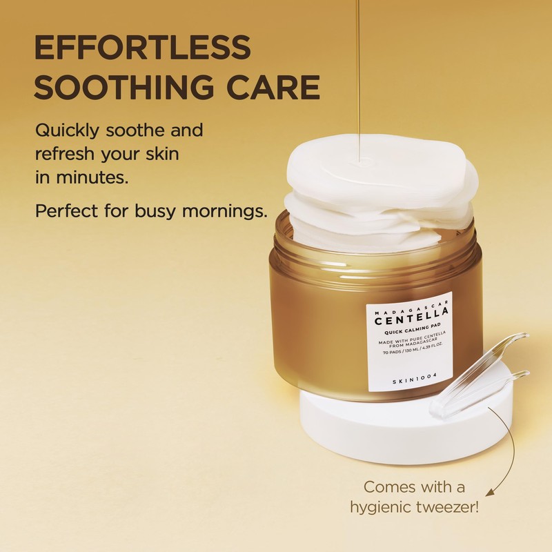 SKIN1004 Centella Quick Calming Pad, 70 Pads, Korean Face Toner