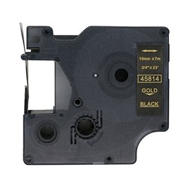 BROVACS 1 Pack Compatible DYMO D1 45814 Label Tape 19mm OPA2314 Gold on Black