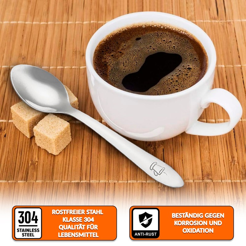 Espresso Spoons Small Stainless Steel 24 Pieces 10 cm Suitable