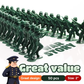 Entervending Army Men Action Figures - 2” Small Soldiers for Boys - 50 Pcs Green Army Soldier Toy Playset - Military Toys - Army Party Favor Decoration
