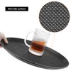 QWORK Restaurant Grade 14-Inch Round Non-Slip Tray, 4 Pack, Black