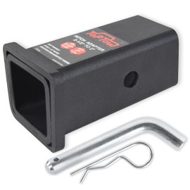 TOPTOW 64028HP Trailer Hitch Adapter 2-1/2" to 2" Hitch Reducer Sleeve Carbon Steel, 5/8 inch Pin & Clip Included