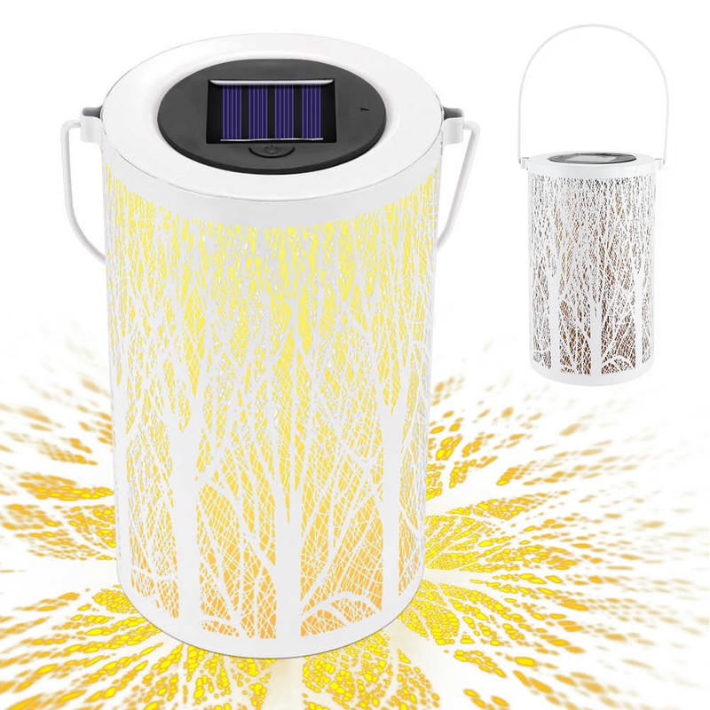 Solar Power Hanging Hollow LED Lamp Decorative Light for Outdoor