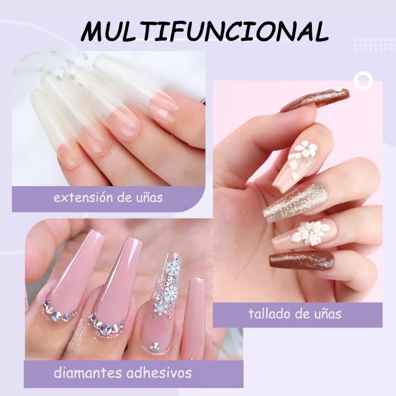 Saviland Set De Polvo Acrílico Y Líquido, 3 Colores, Pincel